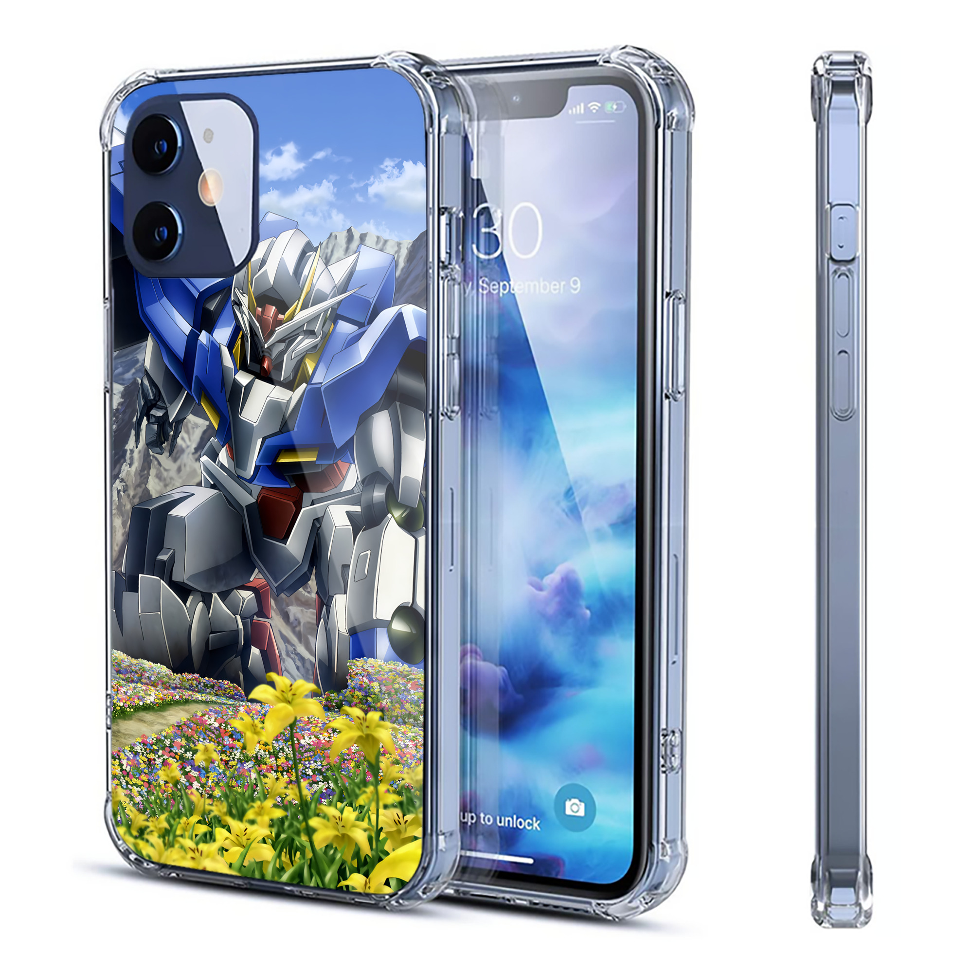 （画像用） 機動戦士ガンダム Mobile Suit Gundam 【iPhone 12シリーズ対応】透明スマホケース（クリアソフトケース）